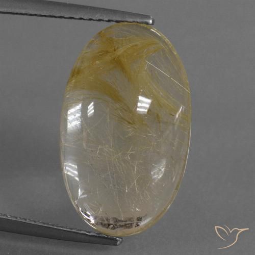 8.65ct طبيعي أصفر دافئ كوارتز روتيل, بيضوي, شفاف