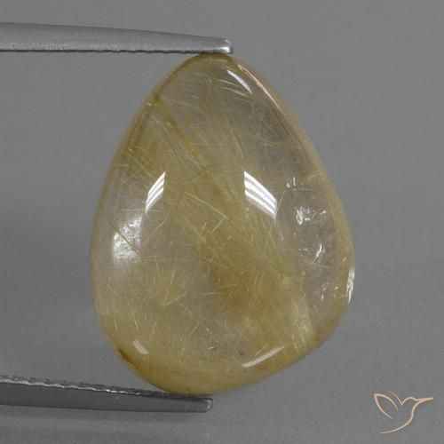 14.00ct طبيعي أصفر ديجون فاتح كوارتز روتيل, فانسى, شفاف