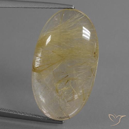 12.70ct طبيعي أصفر متوسط كوارتز روتيل, بيضوي, شفاف