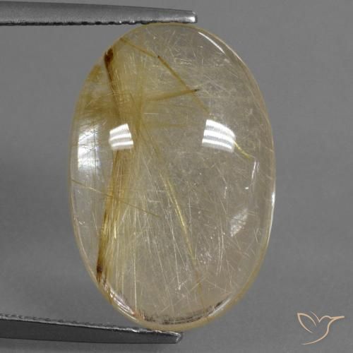 10.01ct طبيعي أصفر ديجون كوارتز روتيل, بيضوي, شفاف