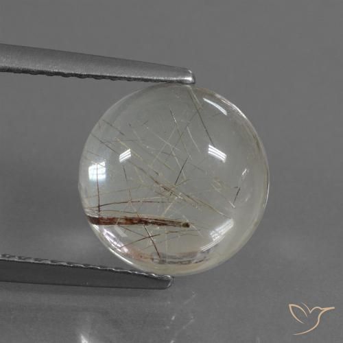 3.48ct طبيعي البني الفاتح كوارتز روتيل, دائري, شفاف