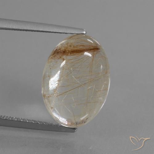 6.48ct طبيعي بنى دافئ كوارتز روتيل, بيضوي, شفاف