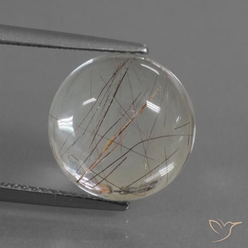 6.24ct طبيعي البني الفاتح كوارتز روتيل, دائري, شفاف