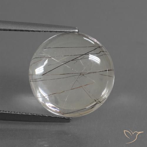 6.17ct طبيعي شفاف مع نحاسى كوارتز روتيل, دائري, شفاف, Photo A