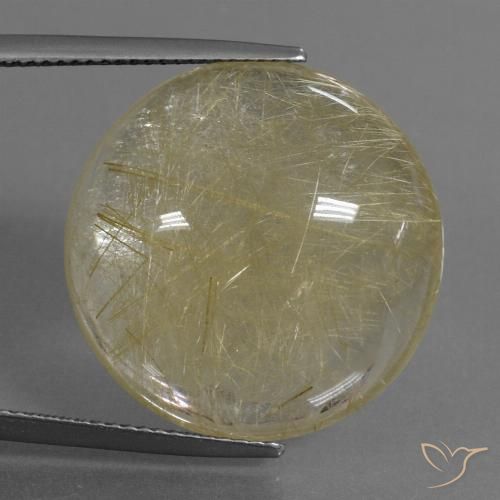 30.09ct طبيعي أصفر فاتح كوارتز روتيل, دائري, شفاف, Photo A