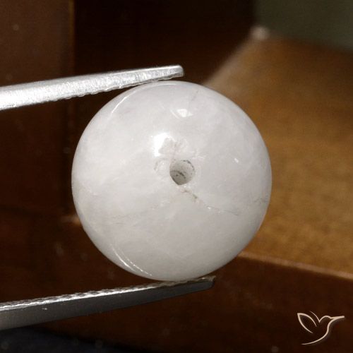 12.72ct طبيعي أبيض رمادى كوارتز روتيل, جسم كروى / الكرة, نصف شفاف