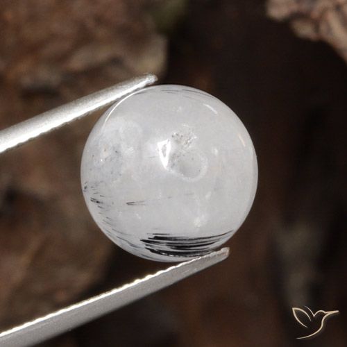 12.16ct طبيعي شفاف مع أسود كوارتز روتيل, جسم كروى / الكرة, نصف شفاف