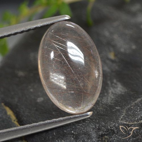 2.89ct طبيعي شفاف مع نحاسى كوارتز روتيل, بيضوي, شفاف