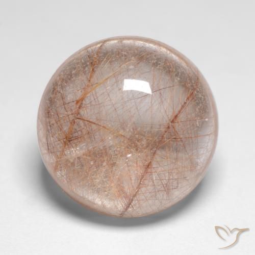 9.53ct طبيعي بنى فاتح جدا كوارتز روتيل, دائري, شفاف, Photo A