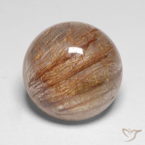 7.18ct طبيعي بنى مصفر فاتح جدا كوارتز روتيل, دائري, نصف شفاف