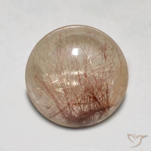 4.40ct طبيعي شفاف مع بنى كوارتز روتيل, دائري, شفاف