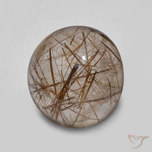 4.50ct طبيعي شفاف مع بنى كوارتز روتيل, دائري, شفاف, Photo A