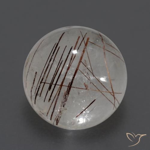 4.31ct طبيعي شفاف مع نحاسى كوارتز روتيل, دائري, شفاف, Photo A