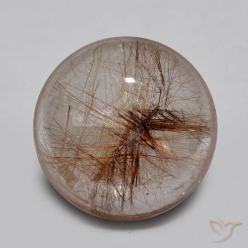 4.63ct طبيعي شفاف مع نحاسى كوارتز روتيل, دائري, شفاف, Photo A