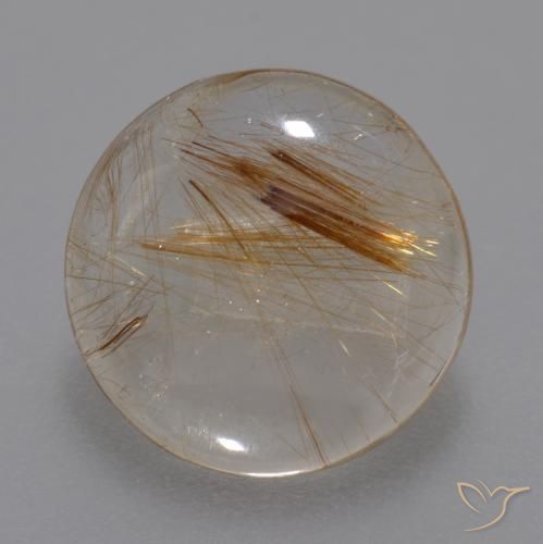 4.23ct طبيعي بنى مصفر فاتح جدا كوارتز روتيل, دائري, شفاف