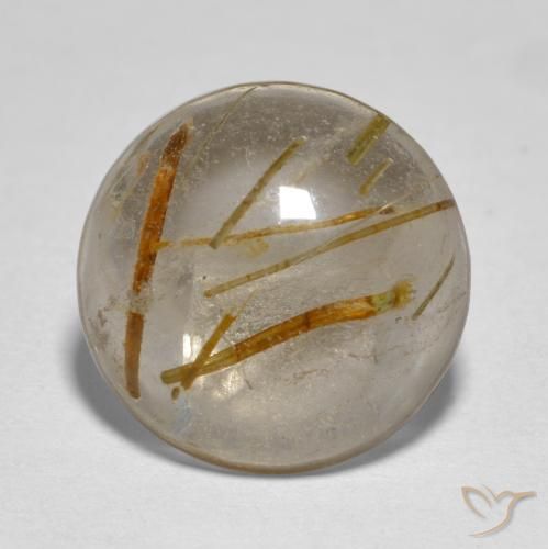 4.96ct طبيعي بنى دافئ كوارتز روتيل, دائري, شفاف