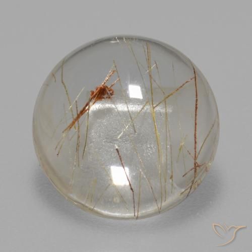 5.60ct طبيعي شفاف مع نحاسى كوارتز روتيل, دائري, شفاف, Photo A