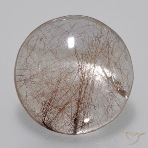 5.55ct طبيعي شفاف مع بنى كوارتز روتيل, دائري, شفاف