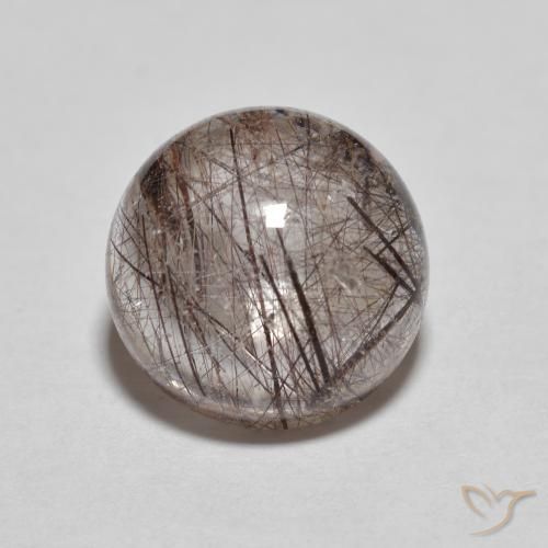 3.25ct طبيعي بنى باهت كوارتز روتيل, دائري, شفاف