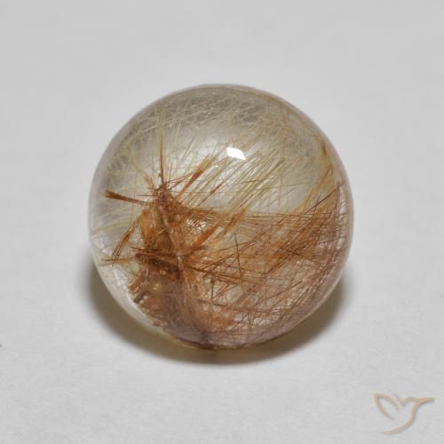 2.78ct طبيعي بنى فاتح جدا كوارتز روتيل, دائري, شفاف