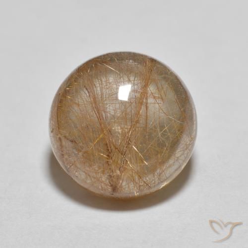 3.21ct طبيعي بنى دافئ كوارتز روتيل, دائري, شفاف