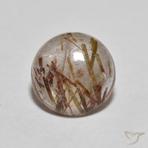 2.02ct طبيعي بنى فاتح جدا كوارتز روتيل, دائري, شفاف