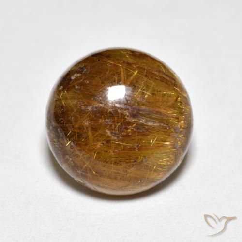 4.60ct طبيعي بنى دافئ كوارتز روتيل, دائري, غير شفاف