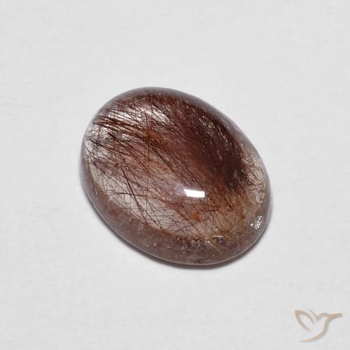 1.86ct طبيعي شفاف مع بنى كوارتز روتيل, بيضوي, شفاف