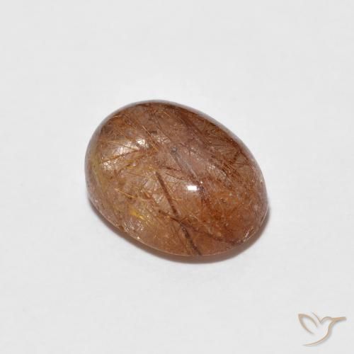 1.76ct طبيعي برتقالى محمر غامق كوارتز روتيل, بيضوي, شفاف