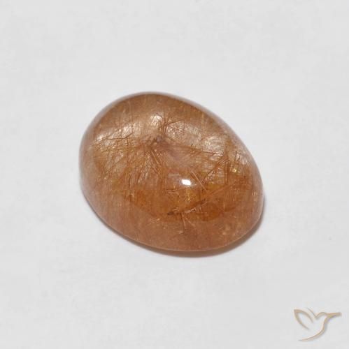 2.06ct طبيعي بنى فاتح جدا كوارتز روتيل, بيضوي, شفاف