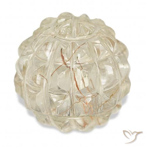 26.30ct ذهبى فاتح كوارتز روتيل, فانسى, شفاف