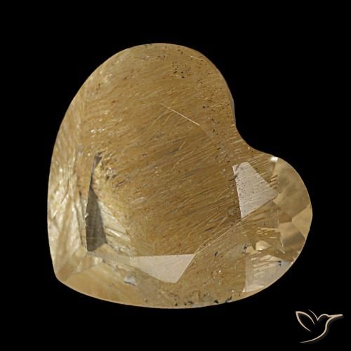 3.06ct أصفر توباز روتيل, قلب, شفاف