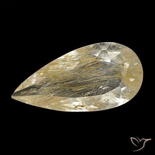 1.75ct أصفر توباز روتيل, شكل الكمثرى, شفاف