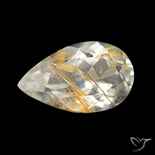 3.13ct Medium Light-Brown روتيل توباز, شكل الكمثرى, شفاف