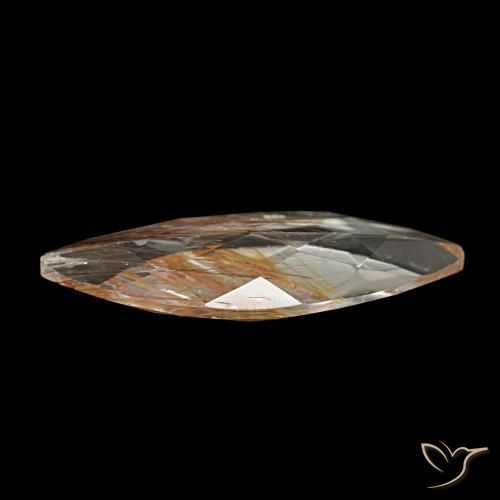 روتيل توباز بنى فاتح جدا طبيعي، ماركيز، 4.40 قيراط، شفاف