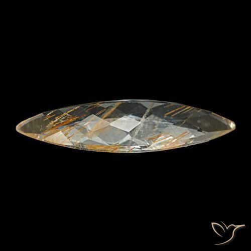 روتيل توباز بنى-ذهبى فاتح جدا طبيعي، ماركيز، 6.64 قيراط، شفاف