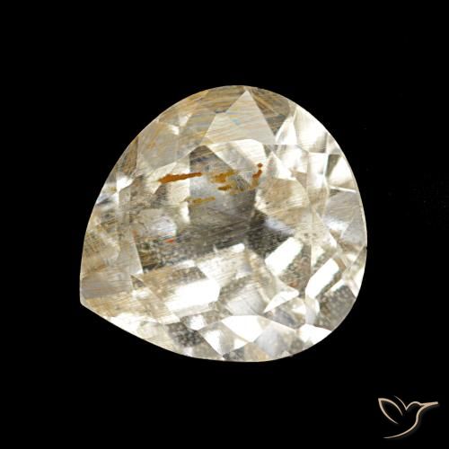 2.49ct بنى-ذهبى فاتح جدا روتيل توباز, شكل الكمثرى, شفاف