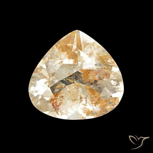 1.95ct بنى-ذهبى فاتح جدا روتيل توباز, شكل الكمثرى, شفاف