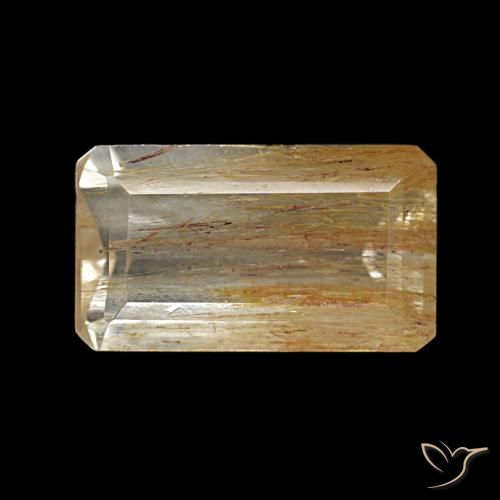 3.10ct Medium Light-Brown روتيل توباز, قص الزمرد, شفاف