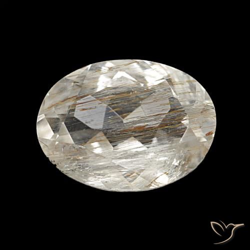 3.70ct شفاف وبرونزى-ذهبى توباز روتيل, بيضاوي, شفاف