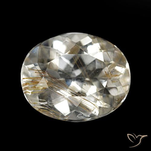 4.85ct بنى-ذهبى فاتح جدا روتيل توباز, بيضوي, شفاف