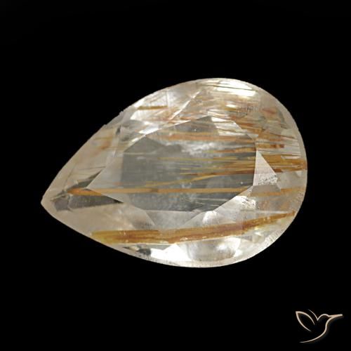 1.40ct أصفر توباز روتيل, شكل الكمثرى, شفاف