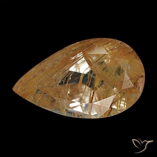 3.47ct بني توباز روتيل, شكل الكمثرى, شفاف