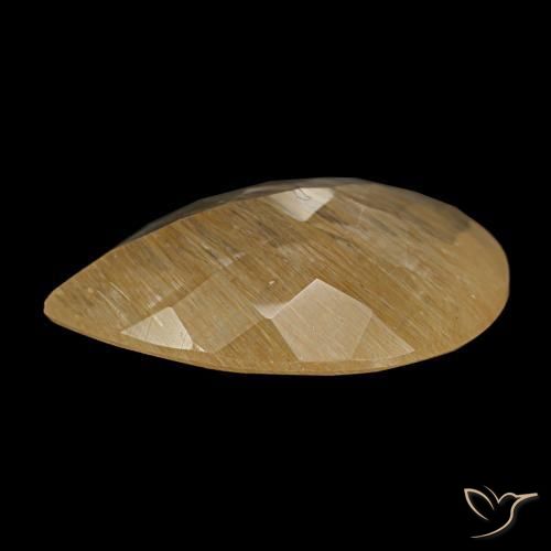 توباز روتيل طبيعي بلون Medium Light-Brown، وزن ‎2.89‎ قيراط، شكل شكل الكمثرى، مقاس ‎12x8.2‎ مم