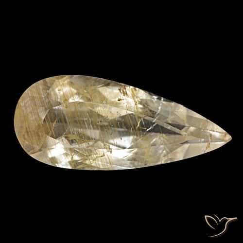 4.48ct أصفر توباز روتيل, شكل الكمثرى, شفاف