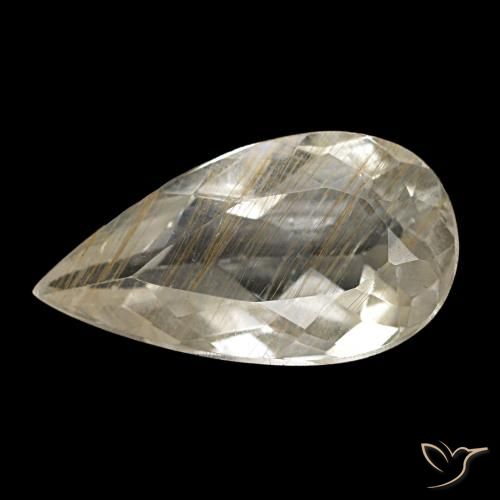 3.48ct أصفر توباز روتيل, شكل الكمثرى, شفاف