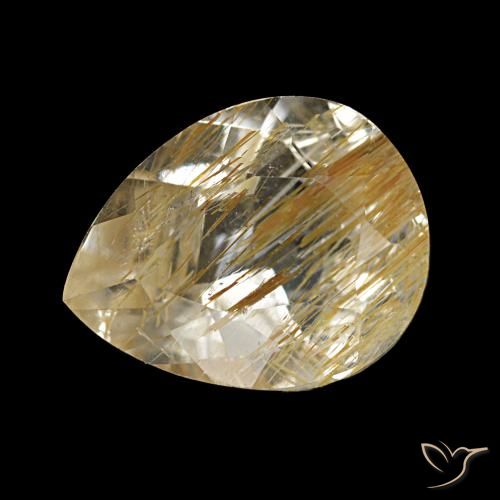 2.18ct أصفر توباز روتيل, شكل الكمثرى, شفاف