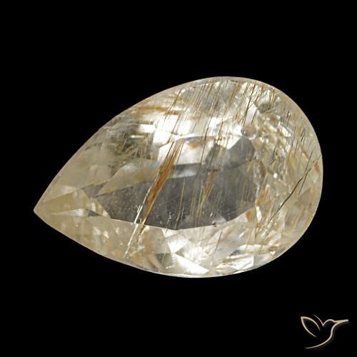 2.28ct أصفر توباز روتيل, شكل الكمثرى, شفاف