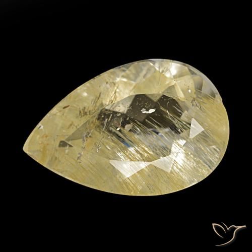 6.20ct أصفر توباز روتيل, شكل الكمثرى, شفاف