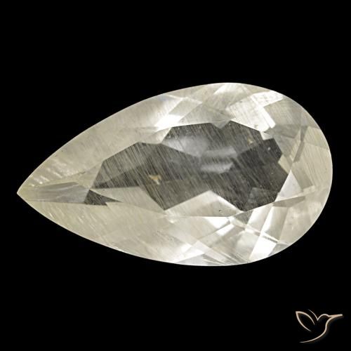 9.15ct أصفر توباز روتيل, شكل الكمثرى, شفاف